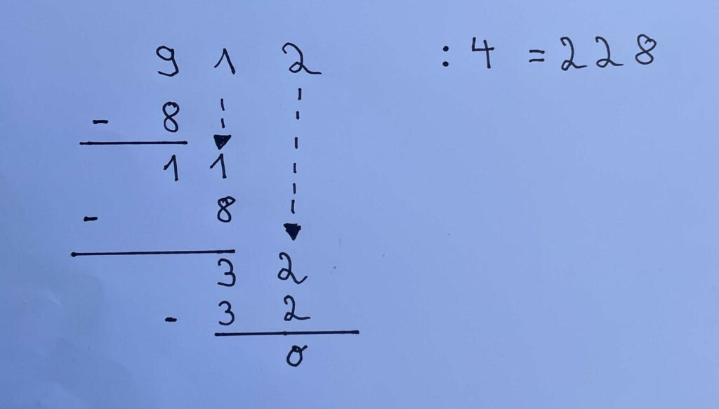 Dividieren ohne Taschenrechner Beispiel
